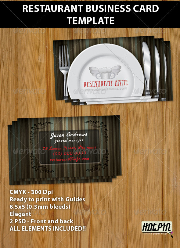Restaurant Business Card Template - Industry Specific Business Cards