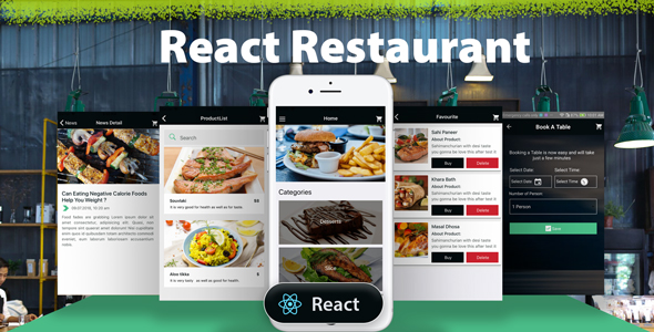 React Native Restaurant - CodeCanyon 22110273