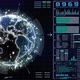HUD Futuristic UI Interface Scanning Holographic Spinning Earth Panel For Cyber Space Technology - VideoHive Item for Sale