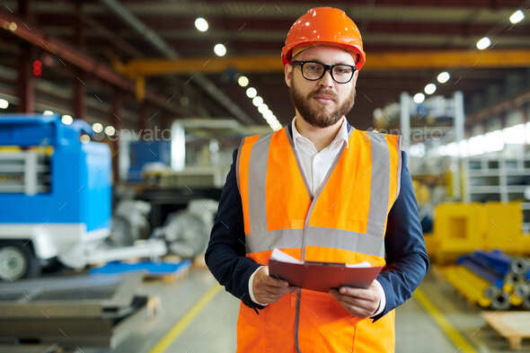 Bearded Business Manager at Factory - Stock Photo - Images