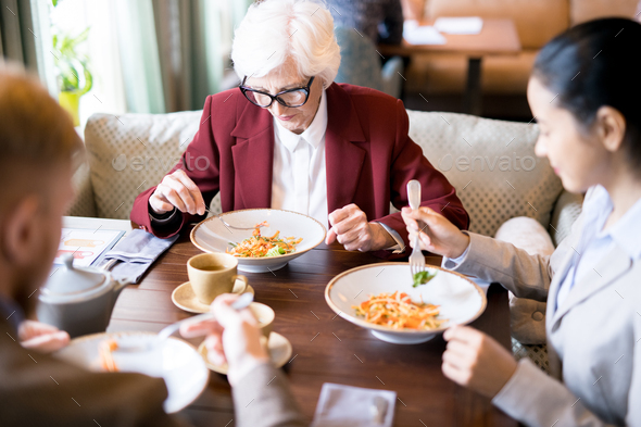 People at business lunch - Stock Photo - Images
