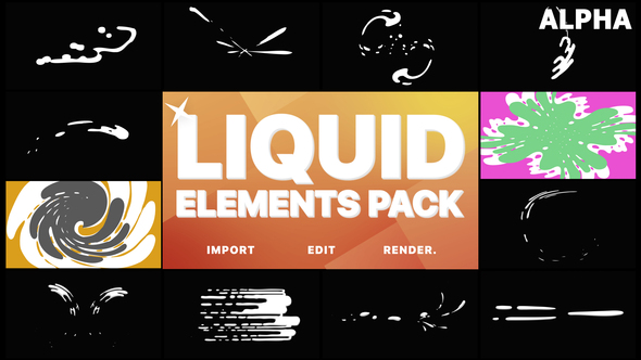 Liquid Motion Elements And Transitions | Motion Graphics Pack alt