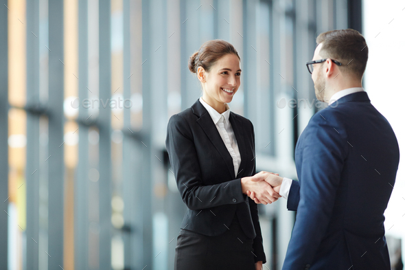 Handshaking with partner - Stock Photo - Images