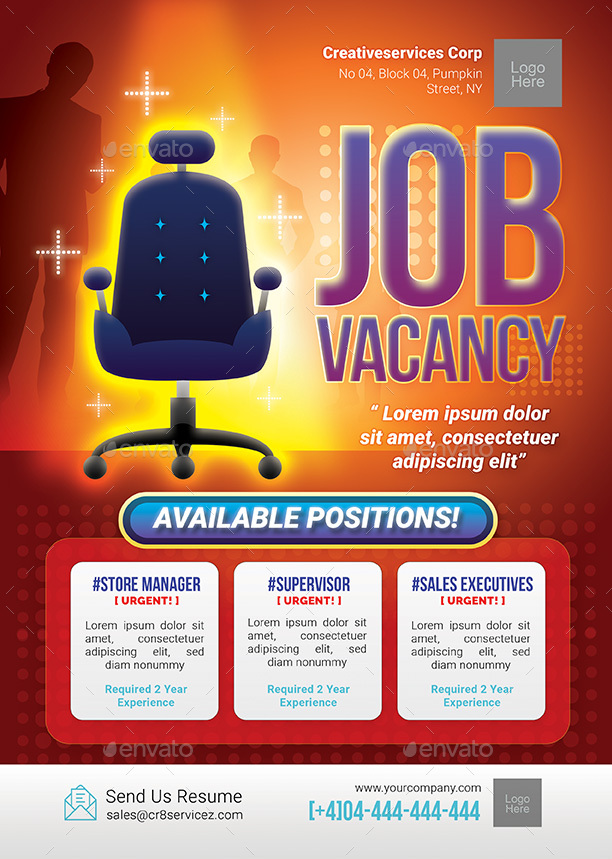 Job Vacancy Flyer, Print Templates GraphicRiver