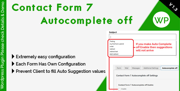 Contact Form 7 Autocomplete off
