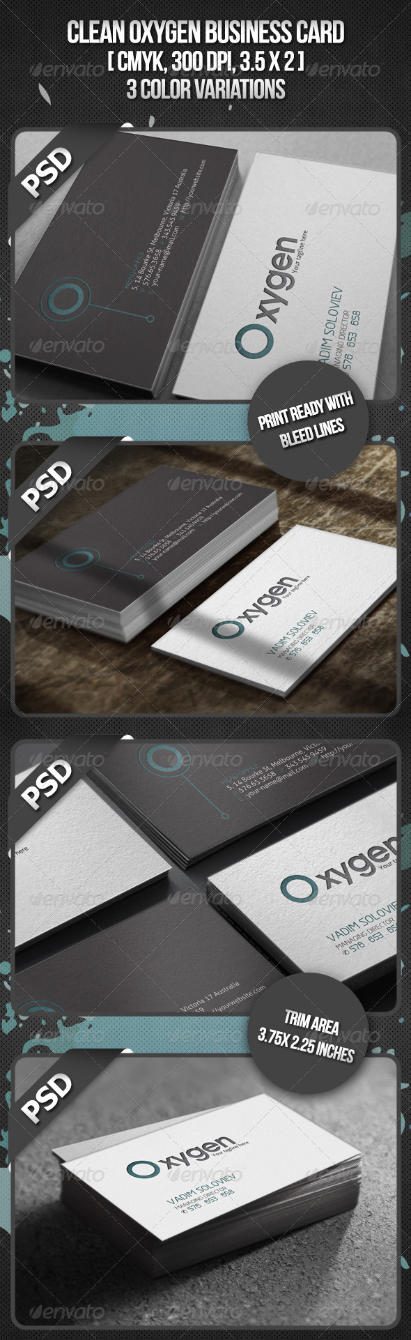Clean Oxygen Business Card - Corporate Business Cards