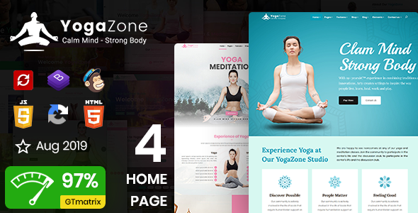 YogaZone: Yoga FitnessMeditation - ThemeForest 19484032