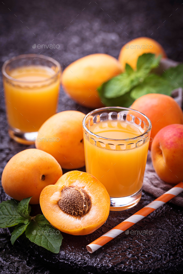 Apricot juice. Fresh summer drink Stock Photo by furmanphoto PhotoDune