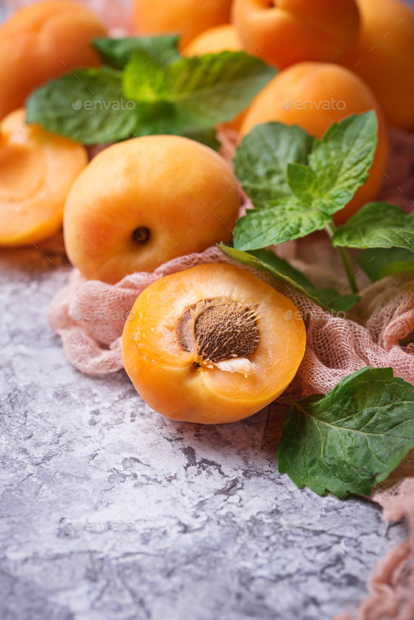 Sweet juicy apricots - Stock Photo - Images
