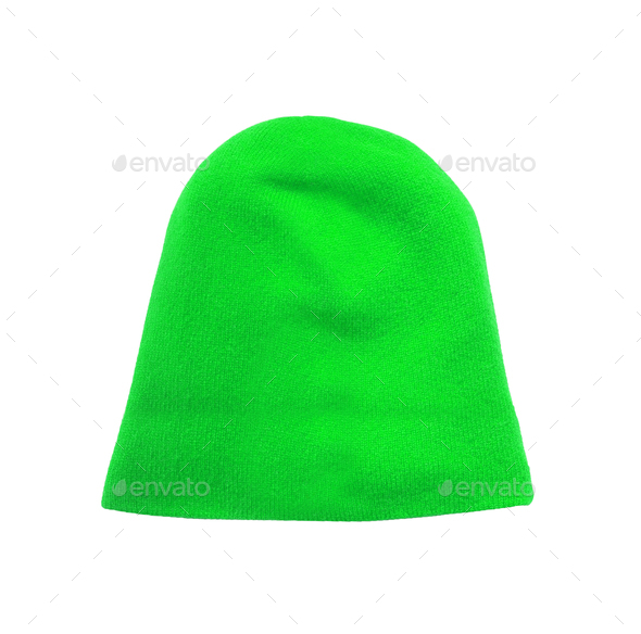 knitted hat isolated on white background - Stock Photo - Images