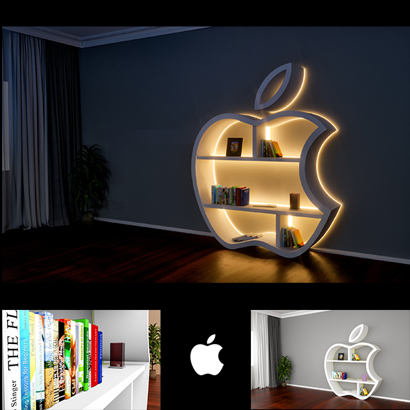 Apple bookshelf - 3Docean 24479249
