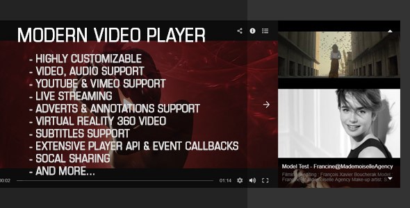 Modern Video Gallery Player