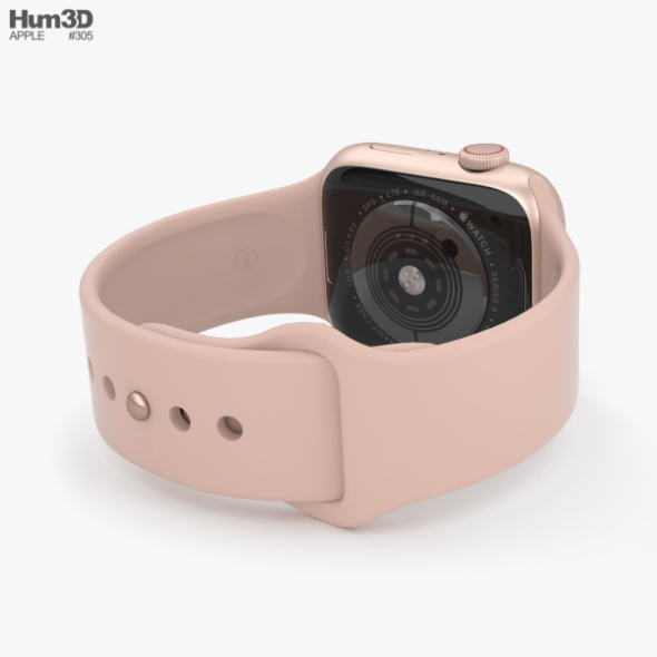 gold aluminum case with pink sand sport band series 4