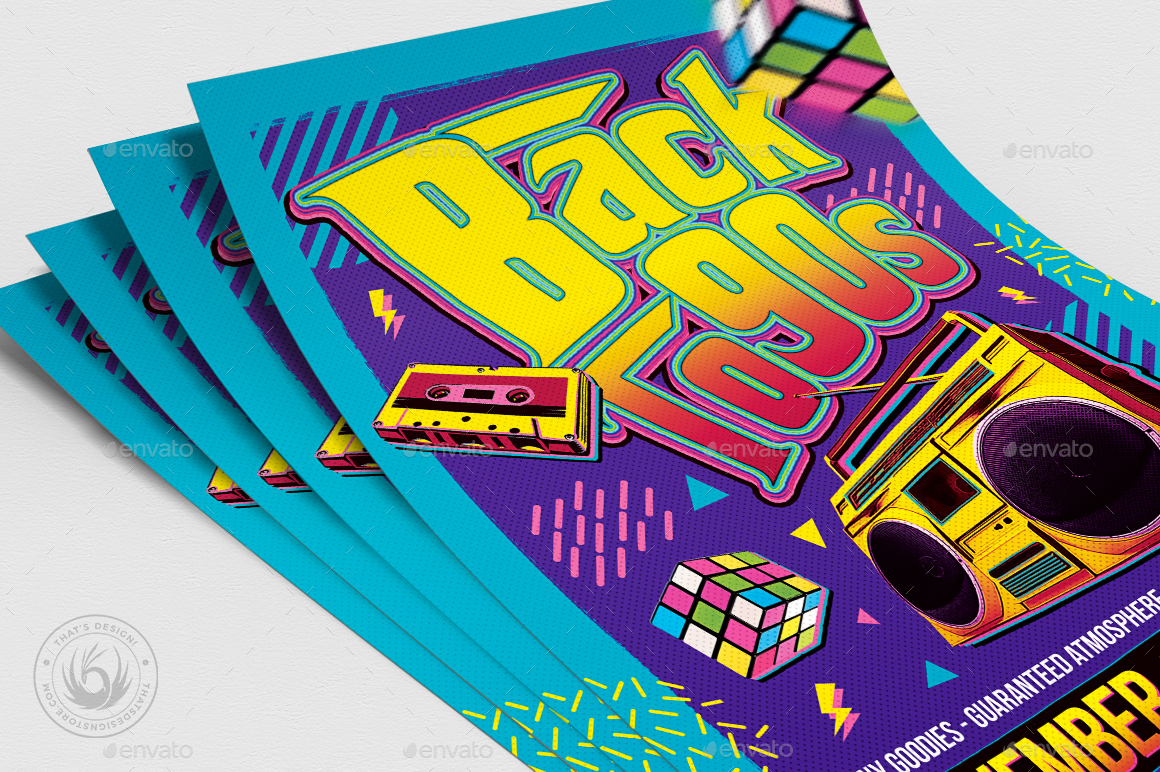 Back to the 90s Flyer Template Print Templates GraphicRiver