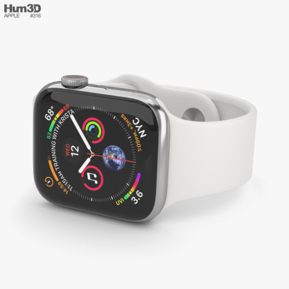 apple watch 4 stainless steel white sport band
