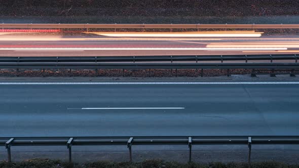 Fast Traffic on a Highway or Freeway Creating Light Streaks.