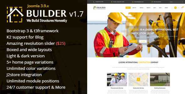 Builder - Building & Construction Joomla Template