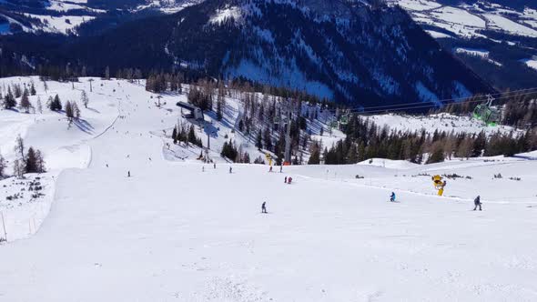 Tauplitz Alm, Austria, 22 Feb 2020. Ski resort Tauplitz Alm in Alps