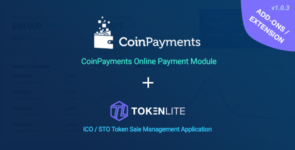 CoinPayments Pay Module for TokenLite - Online Crypto Payment Addon