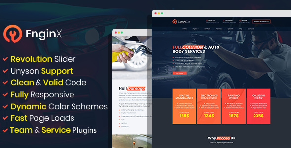 EnginX – Auto Repair Service WordPress Theme