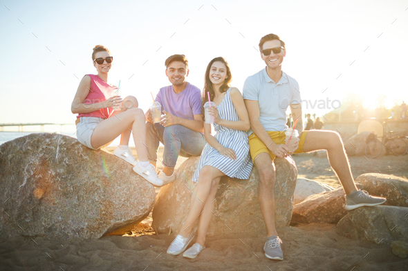 Teens on beach - Stock Photo - Images