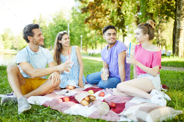 Picnic of teens - Stock Photo - Images