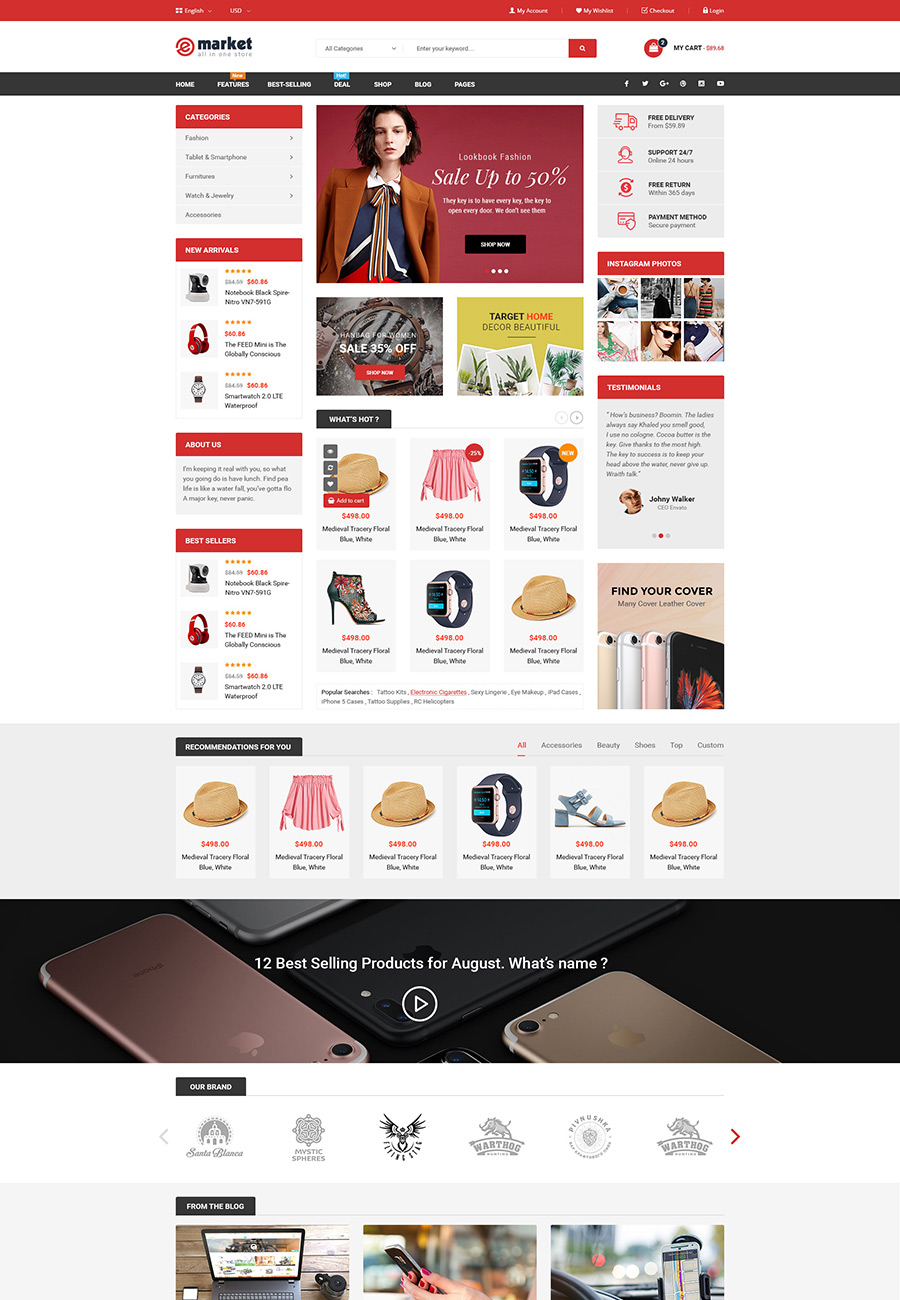 eMarket - Multi-purpose MarketPlace OpenCart 3 Theme (25+ Homepages ...