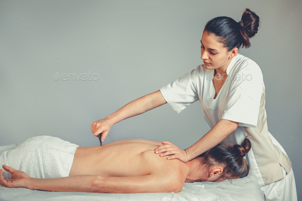 Massage gua, sha therapy - Stock Photo - Images