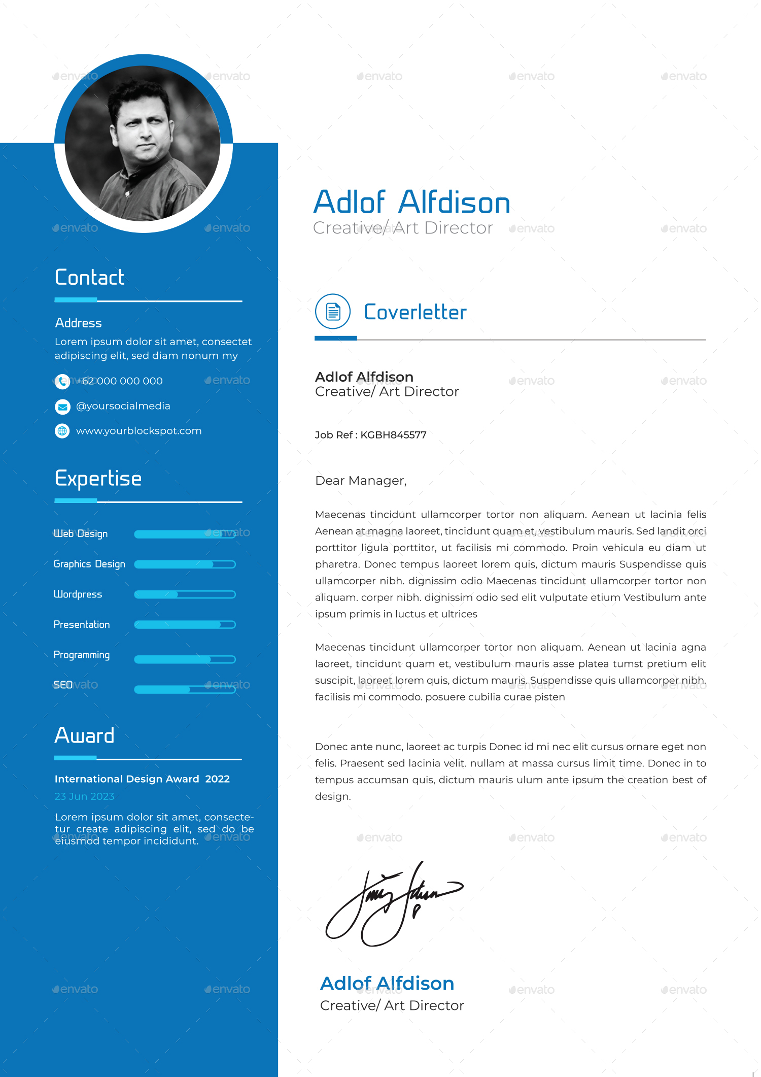 Resume/CV/ BIO Template Set, Print Templates | GraphicRiver