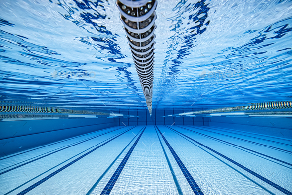 Olympic Swimming pool under water background. - Stock Photo - Images