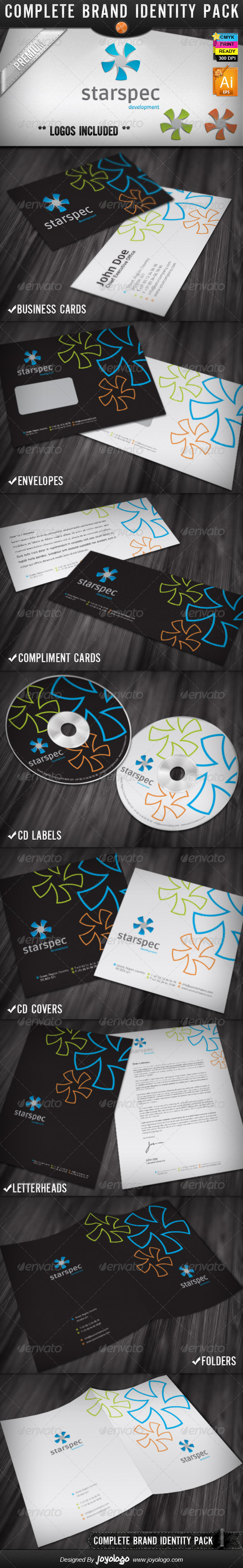 Star Spectrum Web Development Identity Designs - Stationery Print Templates