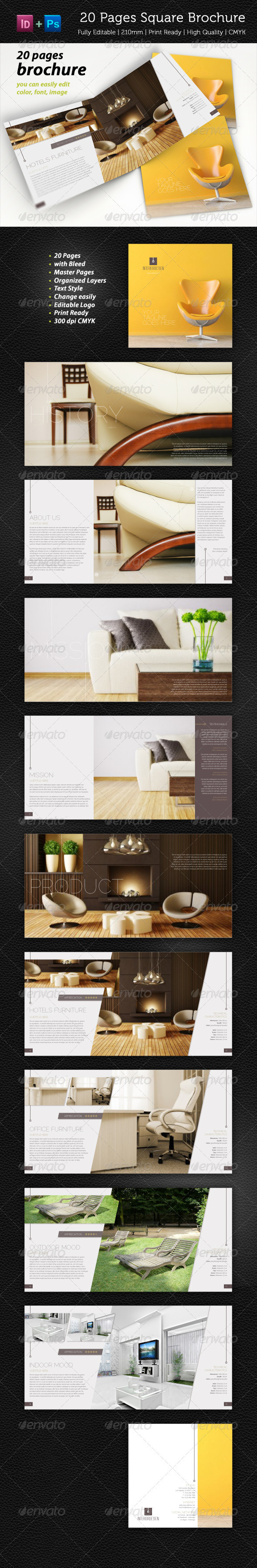 20 Pages Square Brochure Vol. 1 - Corporate Brochures
