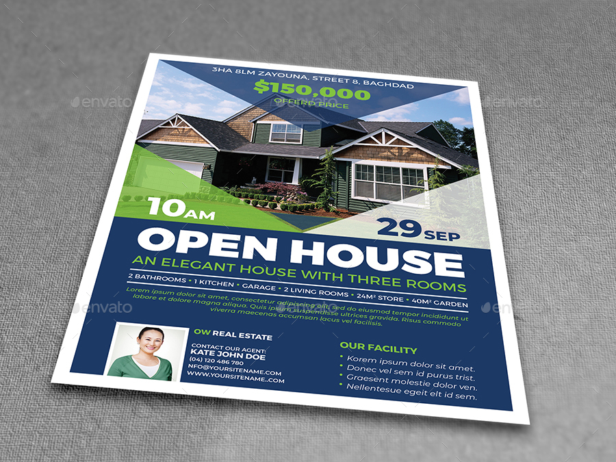 open house real estate flyer template open house brochure template