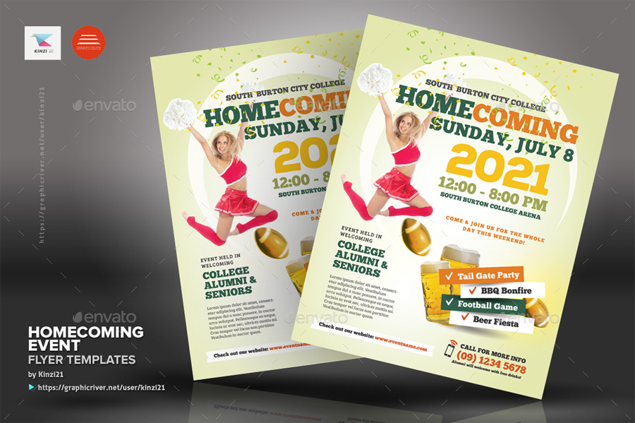 Homecoming Event Flyer Templates by kinzi21 | GraphicRiver