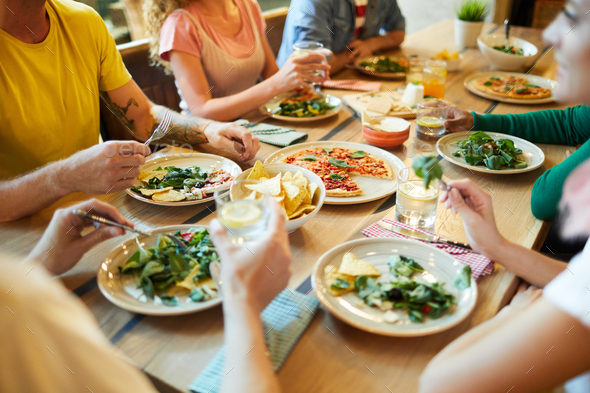 Gathered by dinner - Stock Photo - Images
