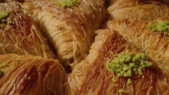 Baklava Traditional Turkish Dessert Served on a Tray