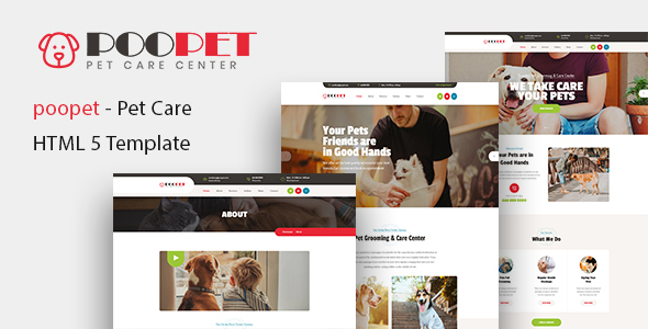 Marvelous Poopet - Pet Grooming & Care Center HTML Template
