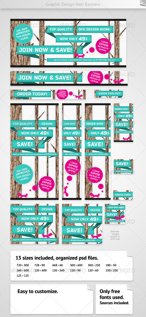 Graphic Design Web Banners - Banners & Ads Web Elements