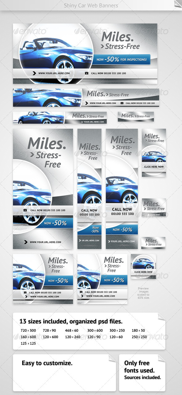 Shiny Car Web Banners by Emil_J | GraphicRiver