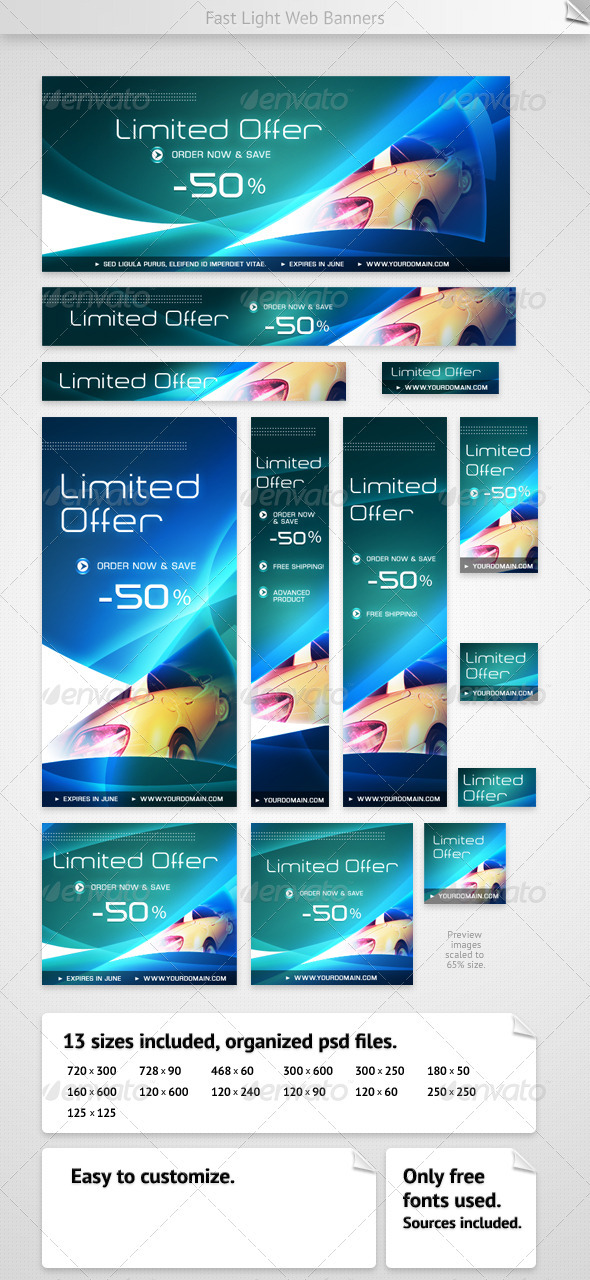 Fast Light Web Banners - Banners & Ads Web Elements
