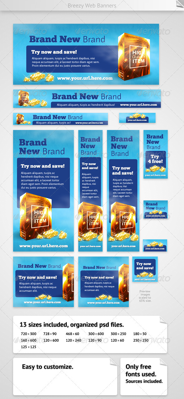 Breezy Web Banners - Banners & Ads Web Elements