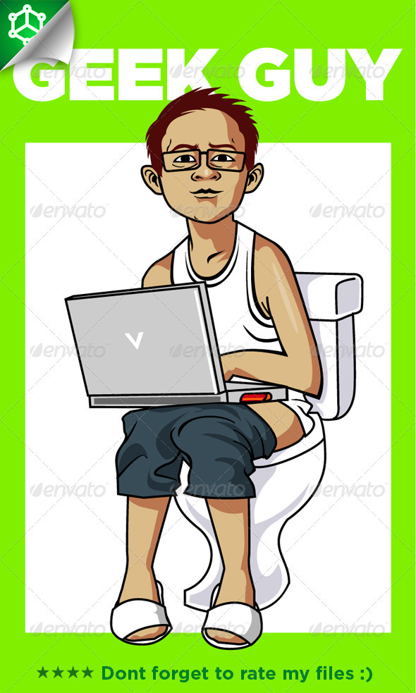 Geek Guy @toilet - People Characters