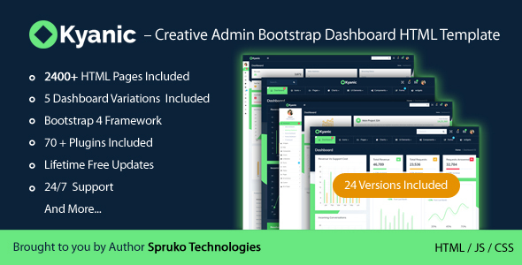 Kyanic – Creative Admin Multipurpose Responsive Bootstrap Dashboard HTML Template
