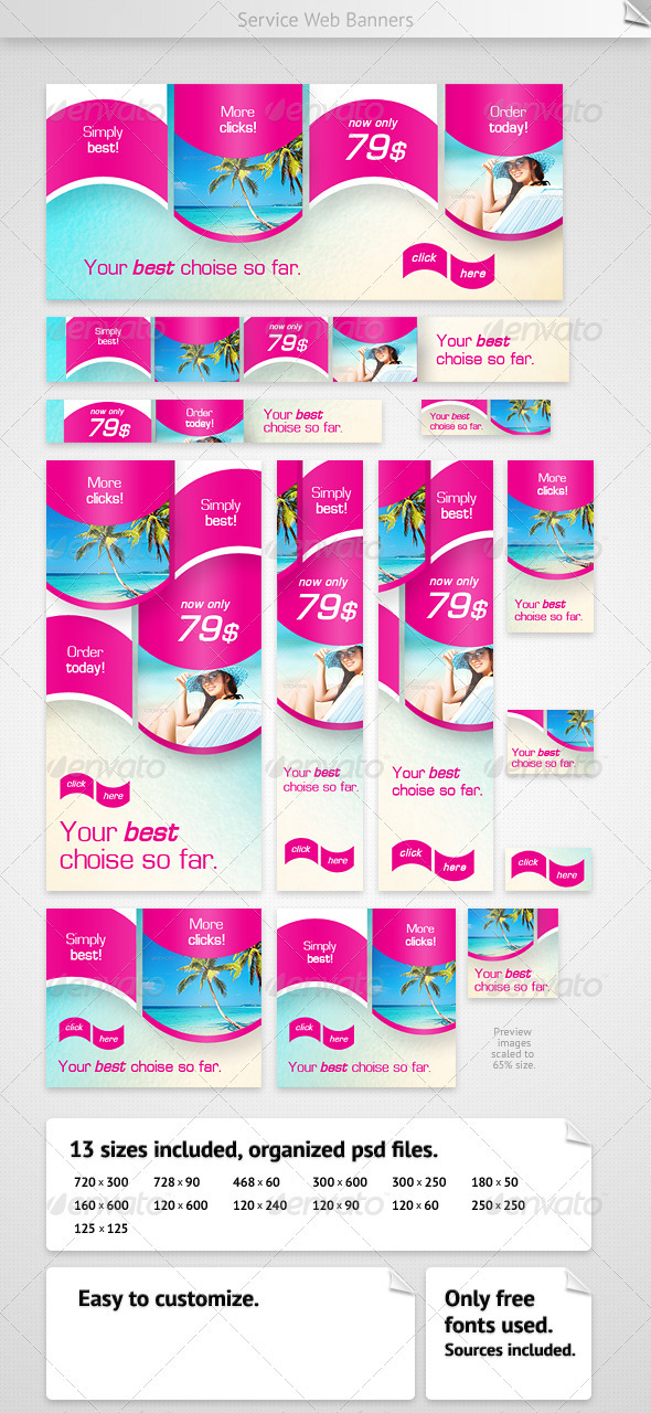 Service Web Banners - Banners & Ads Web Elements