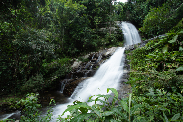 Huai Sai Lueang Waterfall in Inthanon National Park. - Stock Photo - Images