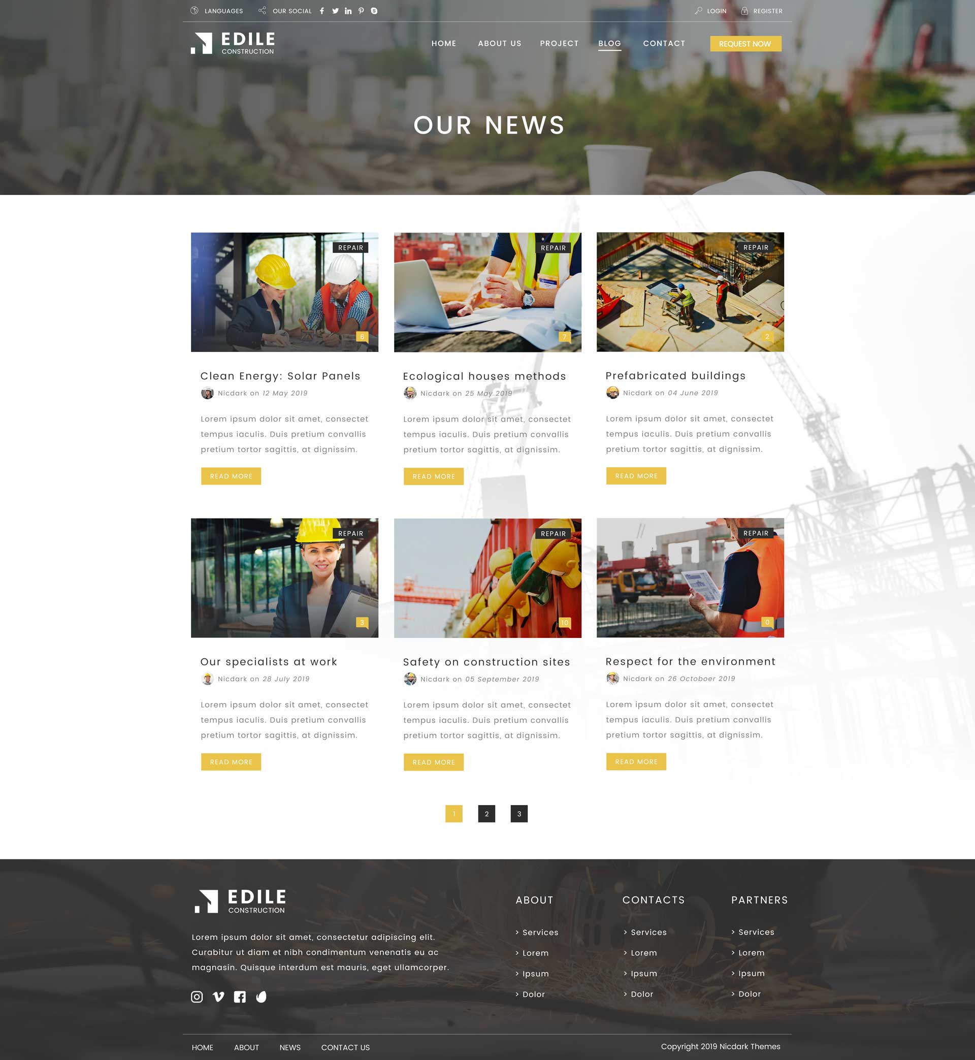 Edile - Construction PSD Template By Nicdark | ThemeForest