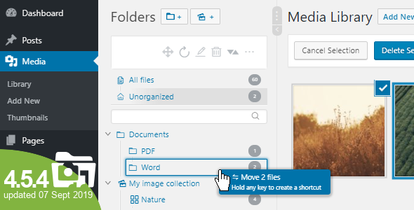 WordPress Real Media Library - Media Categories / Folders File Manager