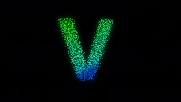 V Letter Gradient With Particles
