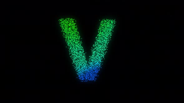 V Letter Gradient With Particles alt