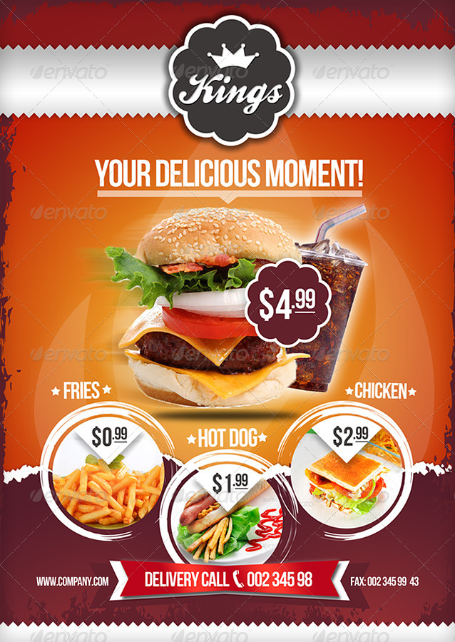 Delicious Moments  Fast Food Flyer Template by punedesign 